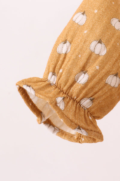 Premium pumpkin print muslin bubble