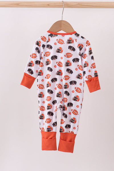 Premium orange Tennessee print bamboo romper