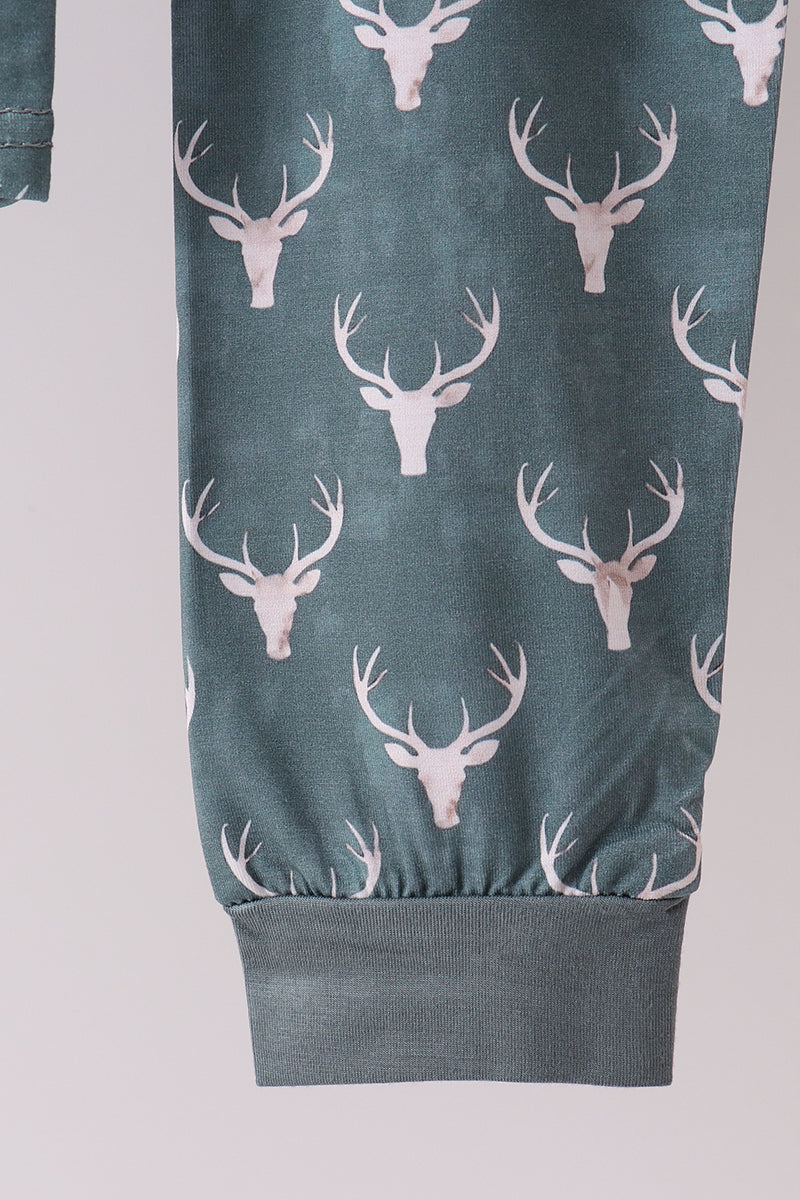 Premium forest reindeer print bamboo pants set