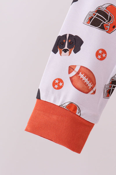 Premium orange Tennessee print bamboo pants set