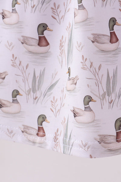 Premium green mallard print bamboo dress