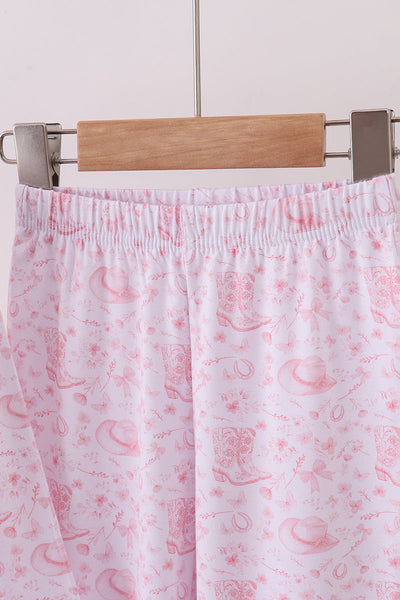 Premium pink boots bamboo pants set