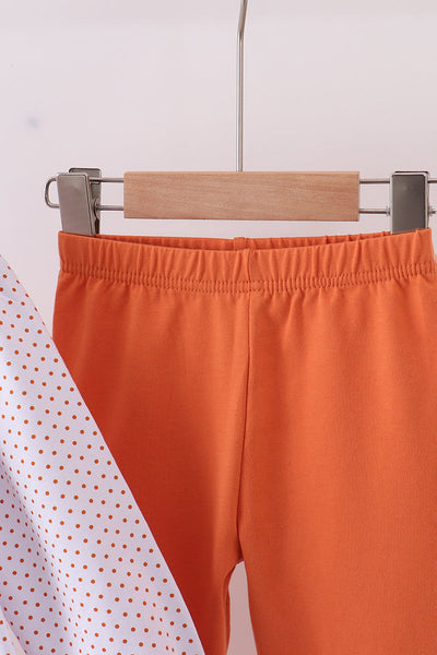 Premium orange turkey embroidery ruffle pants set