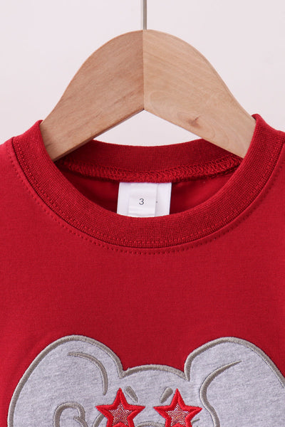 Premium Maroon Alabama elephant applique top
