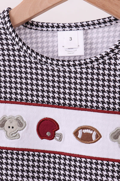 Premium Black Alabama elephant embroidery top