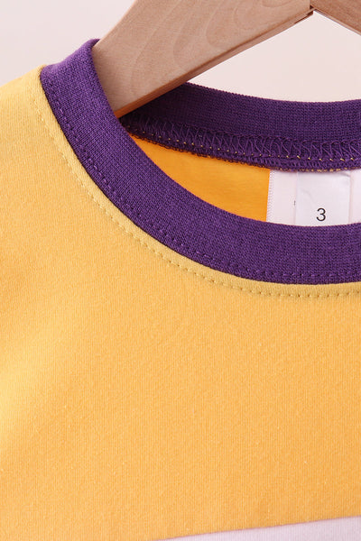 Premium Yellow LSU Go Team embroidery top