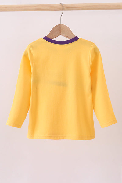 Premium Yellow LSU Go Team embroidery top