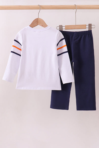 Premium Navy Auburn tiger applique pants set