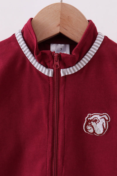 Premium Maroon Georgia bulldog embroidery vest