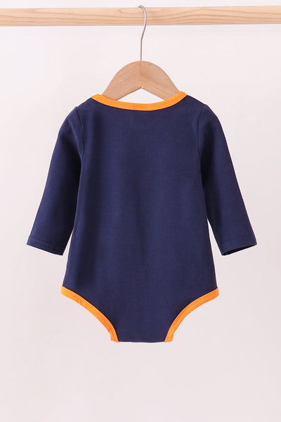 Premium Navy Auburn tiger applique bubble