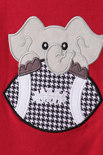 Premium Maroon Alabama elephant applique pants set