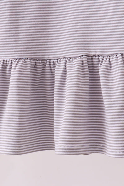 Premium Orange Tennessee stripe puppy embroidery dress