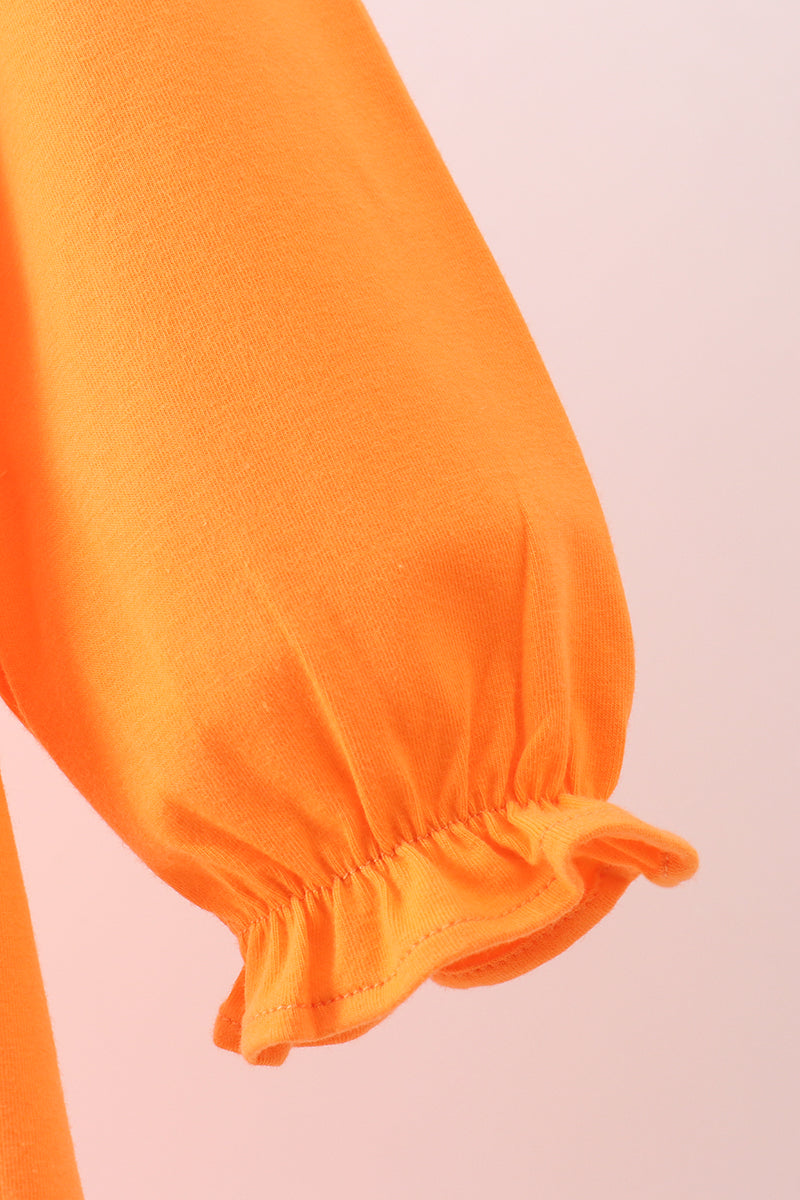 Premium Orange Tennessee puppy applique dress