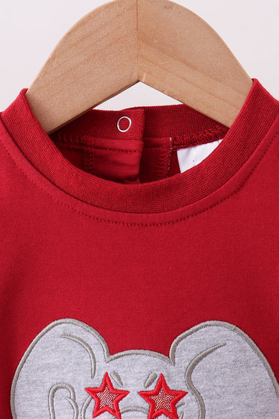 Maroon elephant Alabama football applique bubble