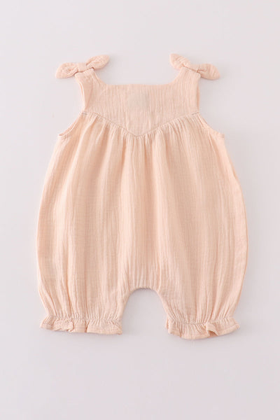 Premium Apricot muslin bow bubble