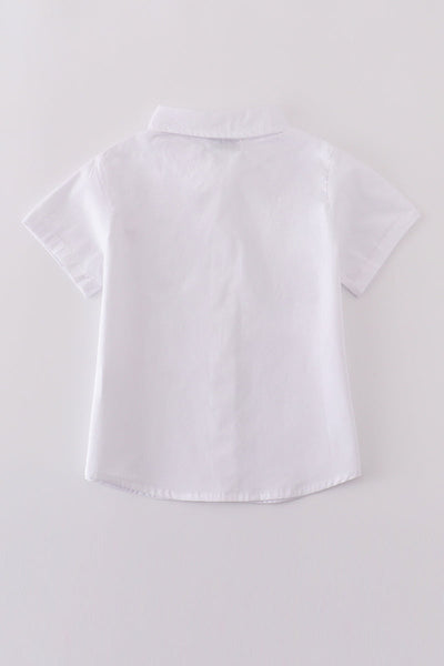 Premium cross embroidery button down shirt