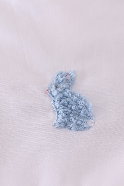 Premium Pink bunny embroidery gingham dress