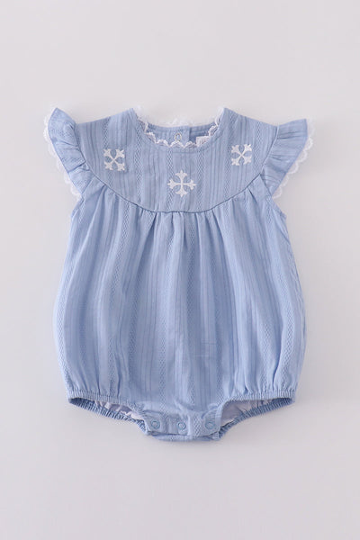 Premium blue cross embroidery bubble