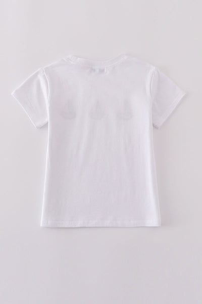 Premium Blue sailboat embroidery top
