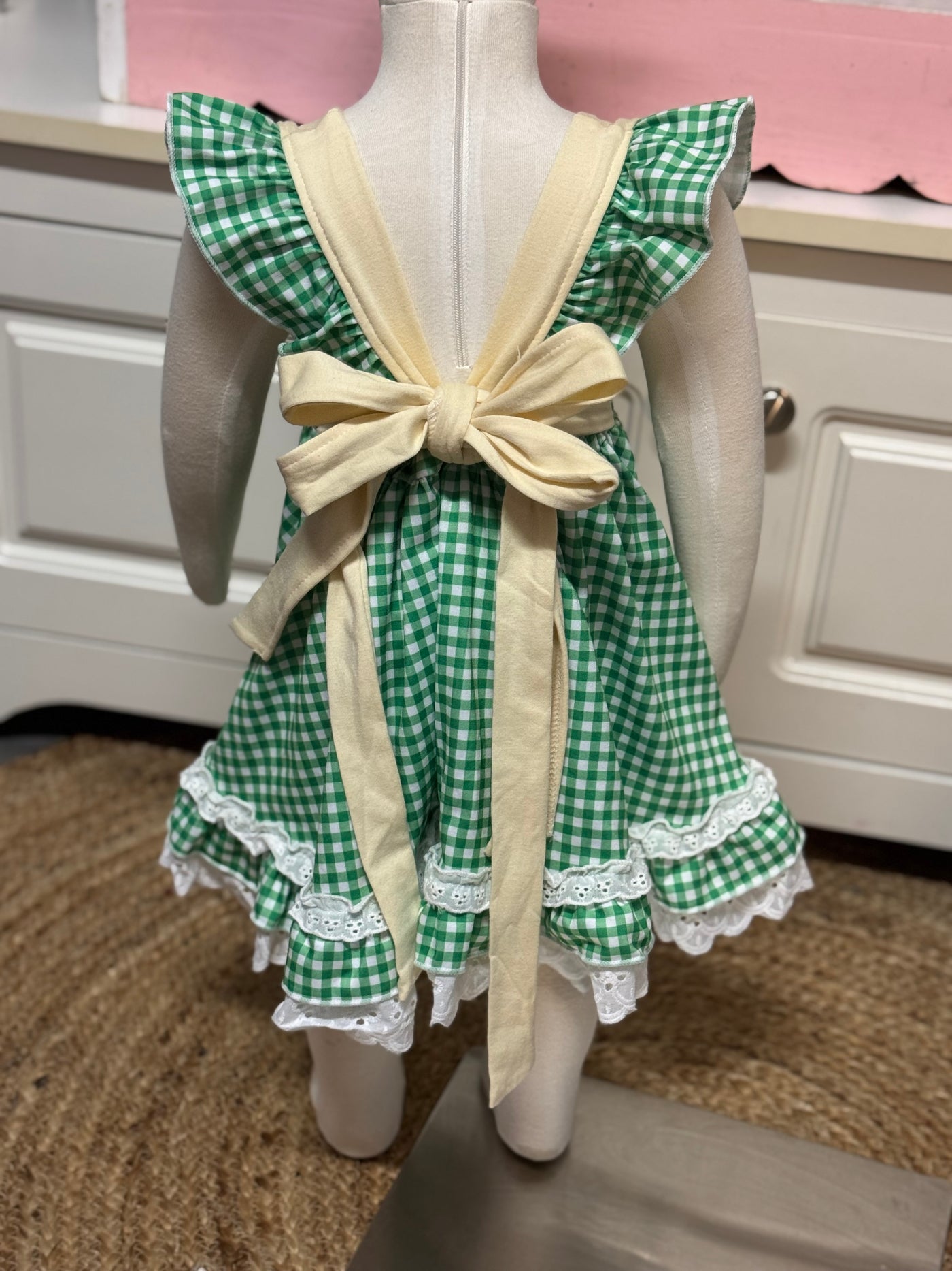 Green Gingham Grace Sibling Set