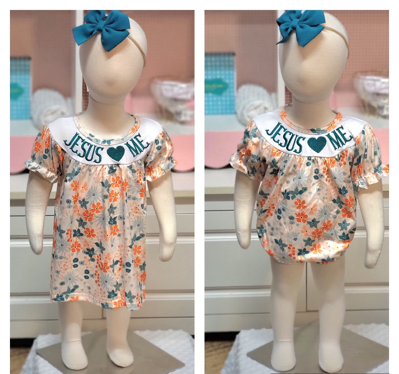 Jesus Loves Me Fall Floral Sister Set