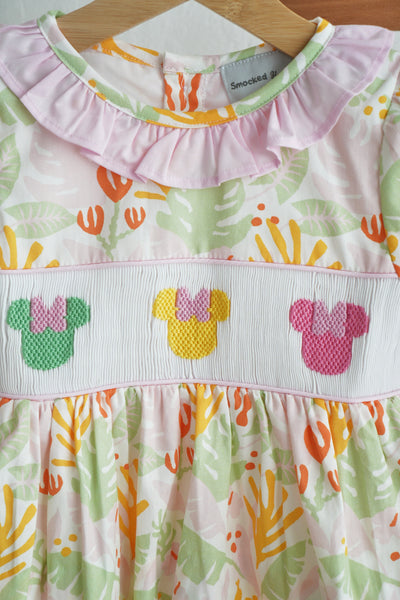Sweet island character hand smocked bloomer set