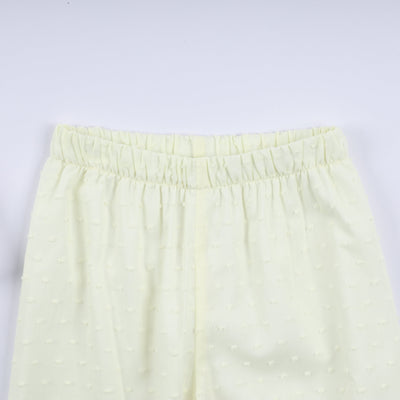 Mustard character hand smocked ruffle pants set