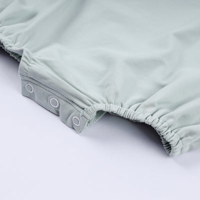 Sage cow hand smocked bubble