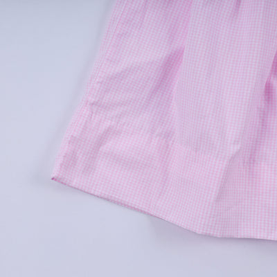 Red character hand smocked plaid ruffle dress