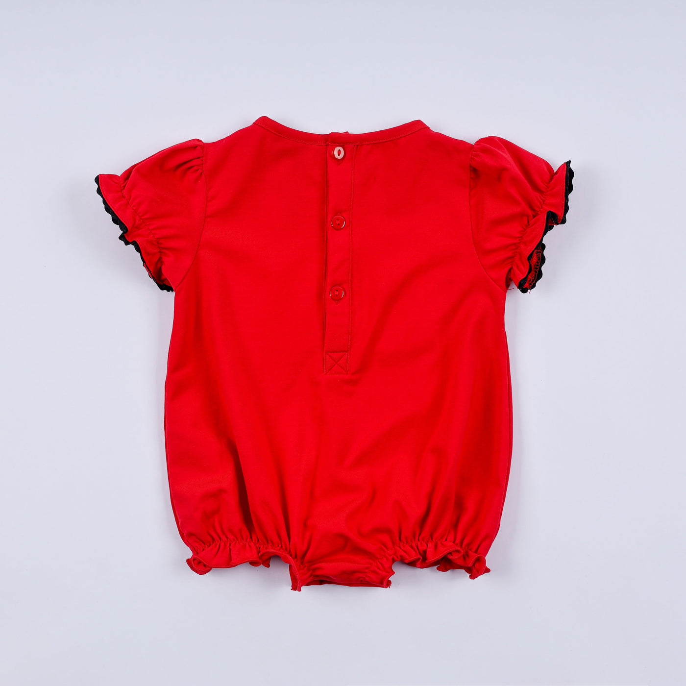 Red character hand smocked bubble