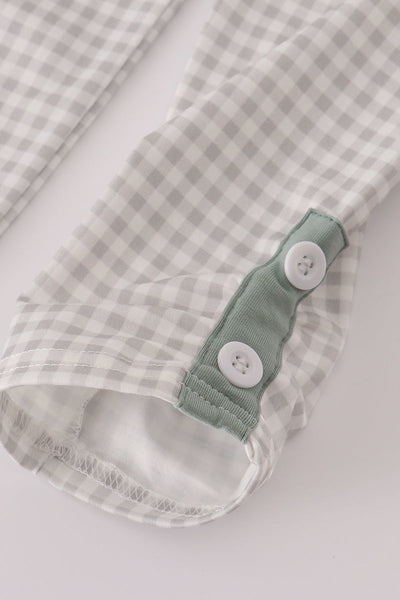 Sage turkey french knot ruffle pants set