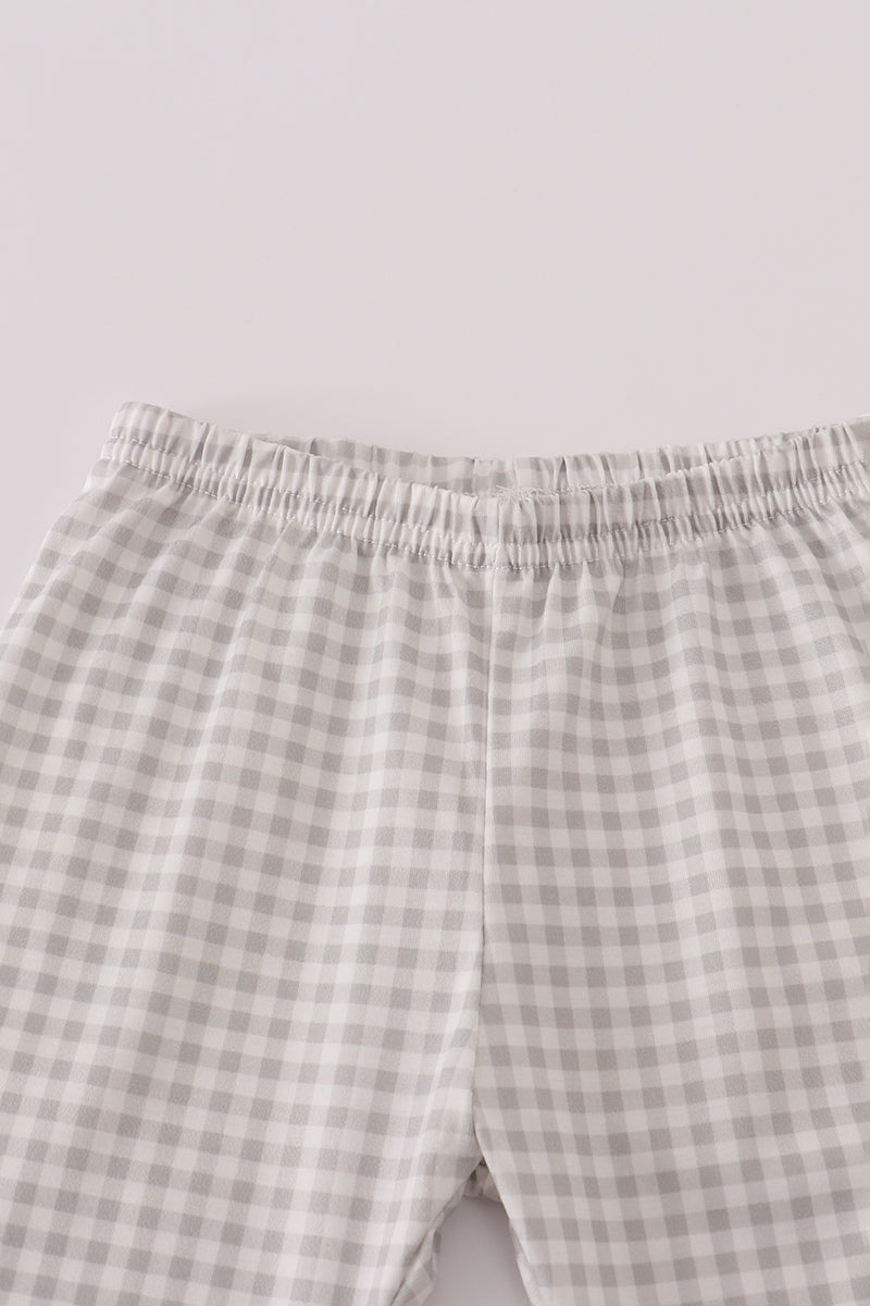 Sage turkey french knot ruffle pants set