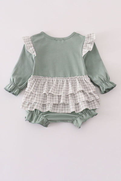 Sage turkey french knot ruffle bubble