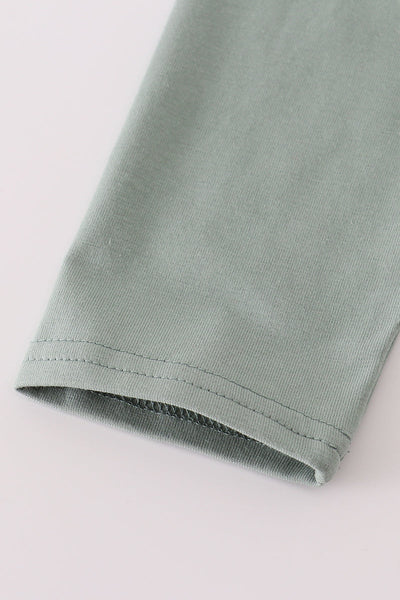 Sage turkey french knot top