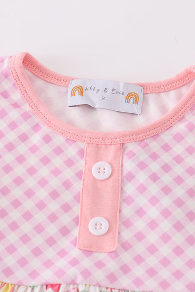 Pink cottage garden patchwork girl set