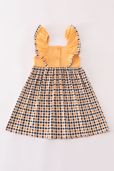 Orange halloween character ghost applique dress