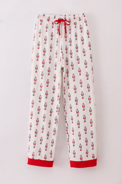 Red nutcracker print men pajamas pants