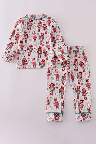 Christmas nutcracker print pajamas set