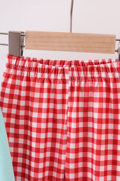 Mint gingerbread applique pants set