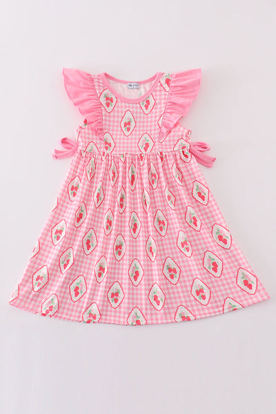 Pink strawberry girl dress