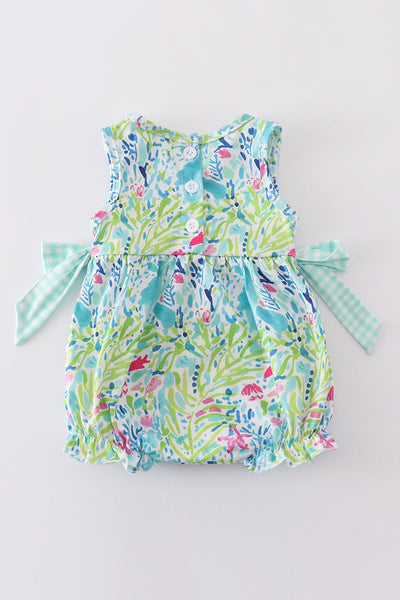 Ocean bloom print ruffle bubble