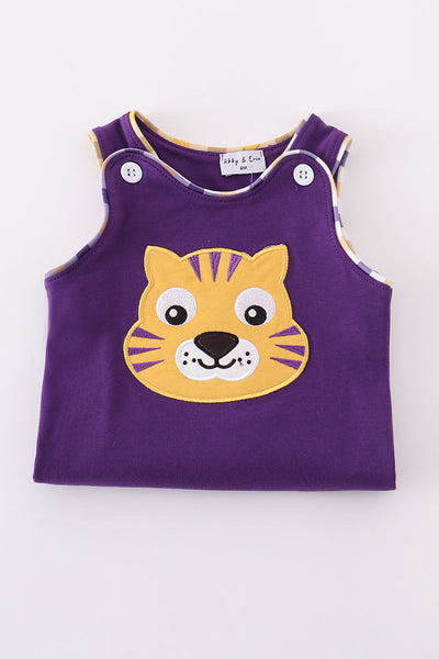 Purple gold LSU applique bubble
