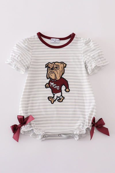 Maroon Mississippi applique stripe bubble