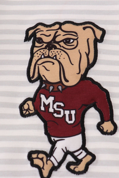 Maroon Mississippi applique stripe bubble