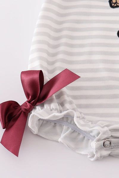 Maroon Mississippi applique stripe bubble