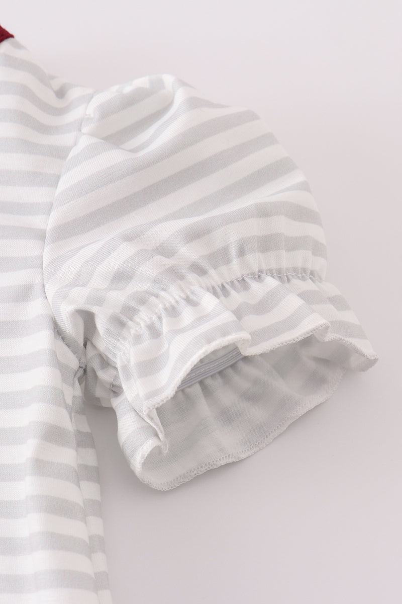 Maroon Mississippi applique stripe bubble