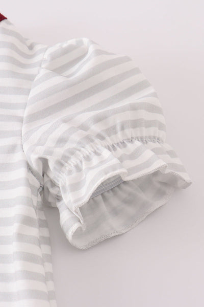 Maroon Mississippi applique stripe bubble