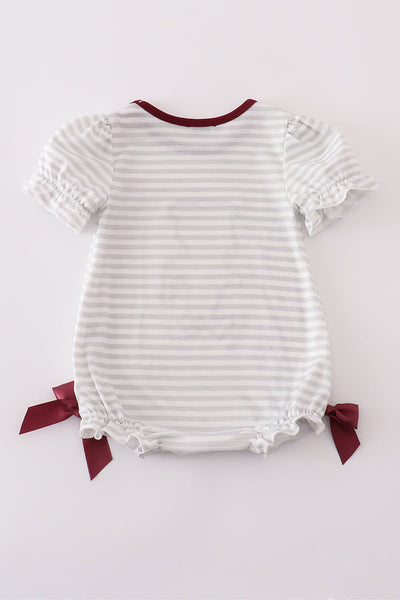 Maroon Mississippi applique stripe bubble