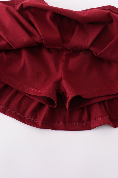 Maroon Mississippi embroidery tennis set