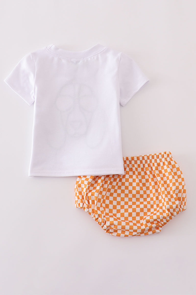 Orange tennessee applique bloomer set